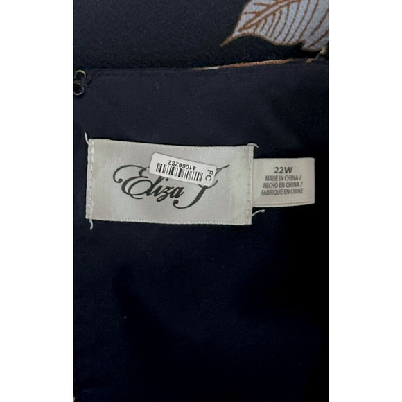 ELIZA J Botanical Floral Shift Maxi Dress V-Neck Cocktail Blue White Padded 22W - Picture 11 of 13